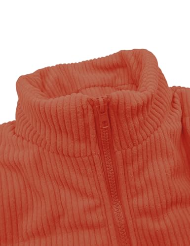 Floral Find Girls Long Sleeve Winter Jacket Coats Zip Up Stand Collar Corduroy Quilted Outerwear Jackets with Pocket