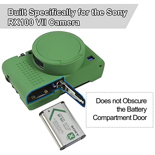 Image of Easy Hood Case for Sony Cyber-Shot RX100 VII, Soft Silicone Protective Cover Protector Skin Removable Lens Cover for Sony DSC-RX100 VII DSC-RX100M7 Digital Camera (Green)