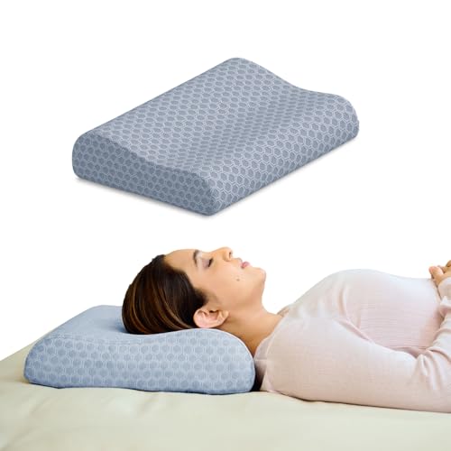 Image of CareFoam Cervical Memory Foam Pillow for Neck Support | 2-Year Manufacturing Warranty | Orthopedic Contour Pillow for Cervical Spine Alignment & Shoulder Support | Made in India | 19 x 11 x 3.5 Inch