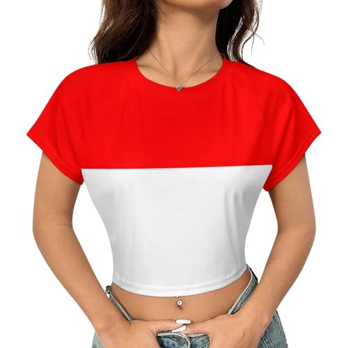 Palestine Flag Summer Crop Tops for Women Basic Tight Short Sleeve for Teen Girls