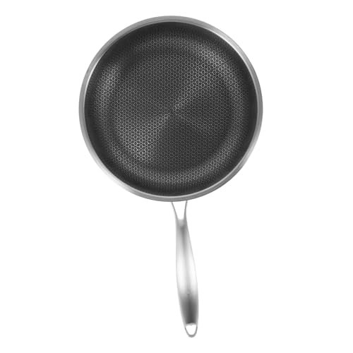 Wok de acero inoxidable con antiadherente y mango ergonómico