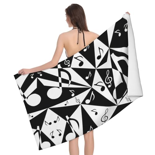 Serviette sans sable séchage rapide motif note de musique