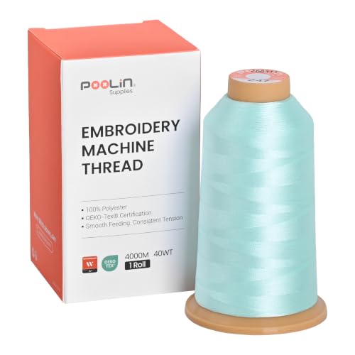 Image of Poolin Polyester Machine Embroidery Thread 4000M 40WT Aqua Mint 0247