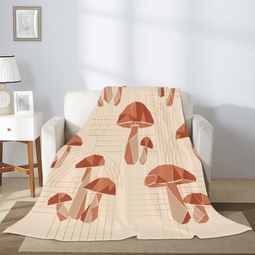 Couverture champignon pelucheuse compacte contre le froid sur le canapé