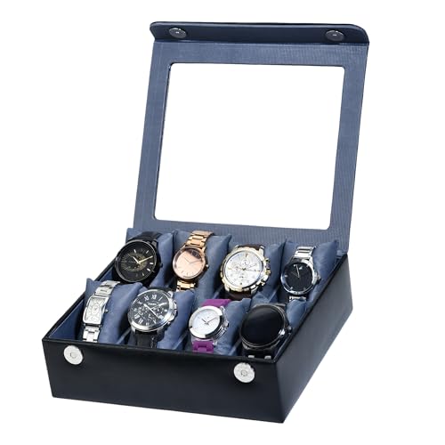 essart (Sarvika Faux Leather 8 slots Watch Storage Box removable cushions, Tranaparent Lid feature/Magnetic closure - (WC-8-W-Blk/Gry) (B0CLH5N9DV) Amazon Price History, Amazon Price Tracker