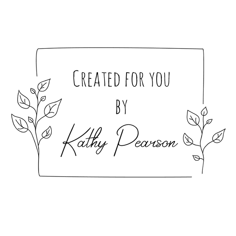 Personalized Business Stamp with Custom Signature, Hand Drawn Leaf Border Design, 2" Self-Inking Stamp