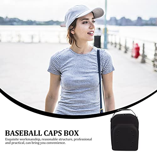 Hat Organizer Cap Organize Hat Black Travelling Caps, Bag Storage Hats Eva Bowler for Carry Carrier Shoulder Case with Handle and Back Mens Home Baseball Travel Holder Hat Rack4