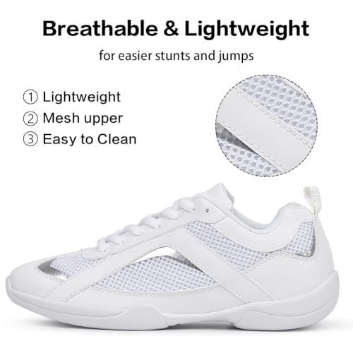 Image of CADIDL Cheer Shoes Women White Cheerleading Dance Shoes