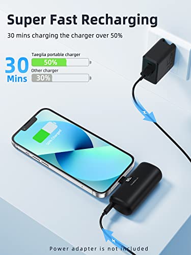 Taegila Small Portable Charger Iphone 5000Mah, Mini Compact Power Bank With Lcd Display & Led Light, Mfi Certified Small Battery Pack For All Iphone Series 14/13/12/11/Xr/X/8/7/6 Pro Max And More #TOP5