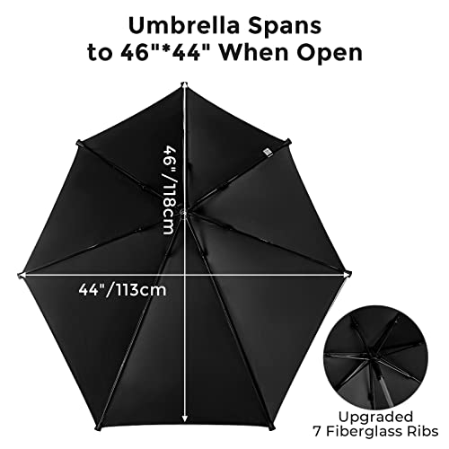 G4Free Upf 50+ Height Adjustable Chair Umbrella With Universal Clamp For Beach Chair, Golf Cart, Wheelchair, Stroller, Bleacher, Patio (Black) #TOP4