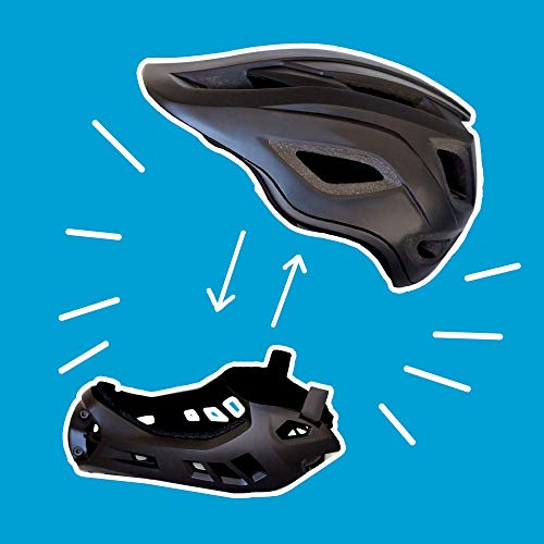Crazy Safety Casque intégral VTT : Casque Vélo BMX et VTT certifié CE pour garçons, Filles et Enfants en Bas âge de 3 à 12 Ans | Sûr, Ultra léger, Durable | 48-56 | Casque de vélo 2 en 1 pour Enfants - Image 4