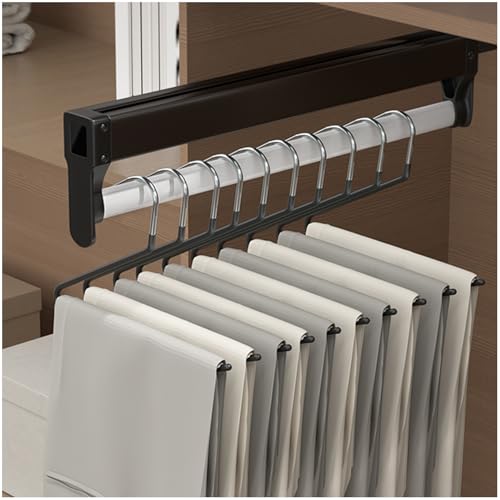 GIVROLDZ Extraíble Puerta Pantalones Correderas, Barra Colgante, Ganchos De Espacio Ganchos Corredera Corredera, Perchas Polivalentes Antideslizantes para Armarios Y Áreas De Almacenamiento,300mm