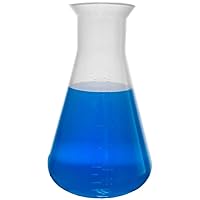 Vista 5 de Juego de frasco Erlenmeyer de plástico, 5 tamaños, 50, 100, 250, 500 y 33.8 fl oz, Karter Scientific 230D9