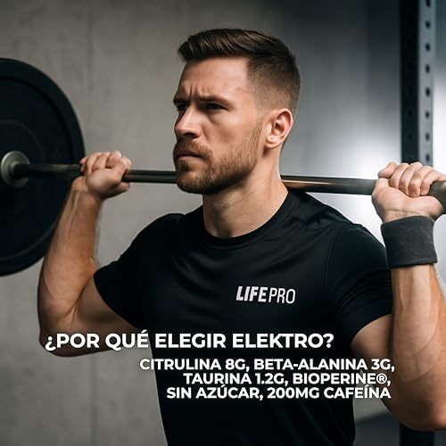 Pre Entreno Life Pro Elektro 400g - Pre Workout Potente con Citrulina Malato 8000mg, Beta Alanina 3000mg, Taurina 1500mg y Cafeína 200mg, Preentreno para Energía, Bombeo y Rendimiento | Sabor Lollipop - imagen 4