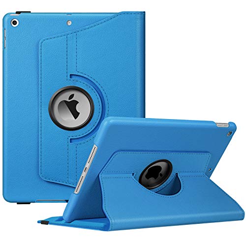 Image of Fintie Rotating Case for iPad 9th Generation (2021) / 8th Generation (2020) / 7th Gen (2019) 10.2 Inch - 360 Degree Rotating Stand Cover with Pencil Holder, Auto Wake Sleep, Blue