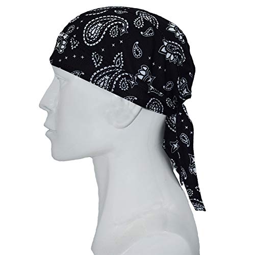 Dew Rags Bandana Caps Cooling Helmet Liner Sweat Wicking Beanie Paisley Doo Rag Hat Large Motorcycle Head Wrap Skull Chemo Headwrap For Men And Women (Paisley 6 Pack) #TOP4
