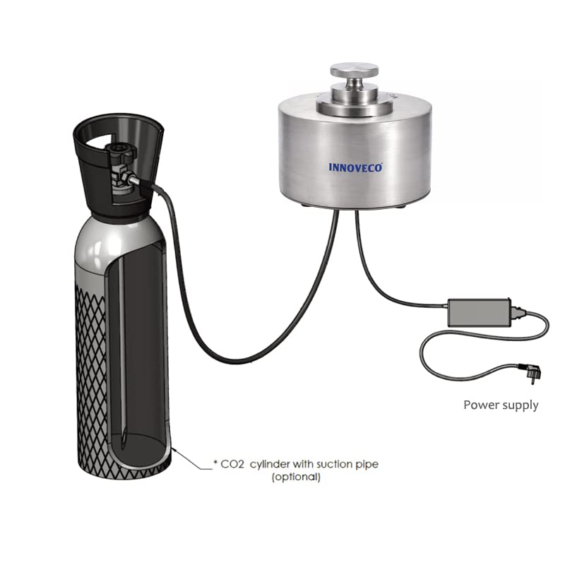 Vista 4 de Mini máquina de hielo seco para hacer hielo seco, hace 1 bloque de hielo seco de 2.2 pulgadas de diámetro x 0.87 pulgadas de alto en 18 segundos