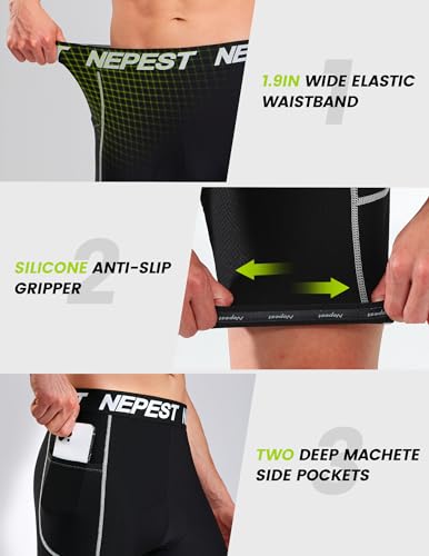 Nepest Masculino Roupa Íntima Para Ciclismo Com Acolchoamento 4D, Bermudas Bicicleta, Forro Mountain