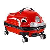 getuse Car Design - Maleta de viaje para niños de 20 pulgadas, maleta rígida con ruedas con asa ajustable, equipaje de mano para niños, color rojo