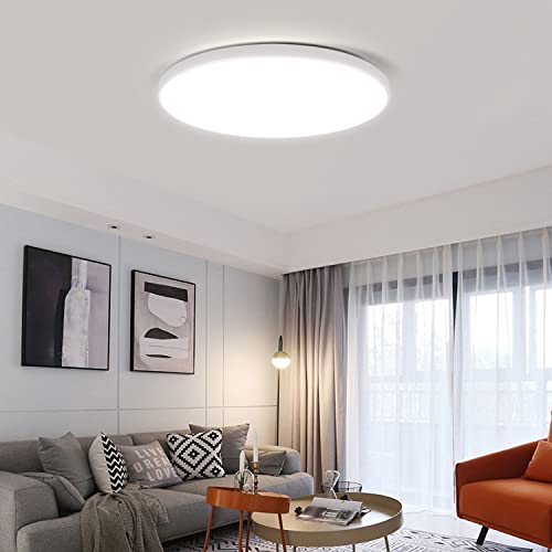 4 Pack 2880Lm Flush Mount Led Ceiling Light Fixture Color Change 3 In1 (3000K/4000K/6000K)Thin Rimless Ceiling Lighting Surface Mount 120V Mosquito Waterproof For Kitchen Bedroom Utility Closet Room #TOP7