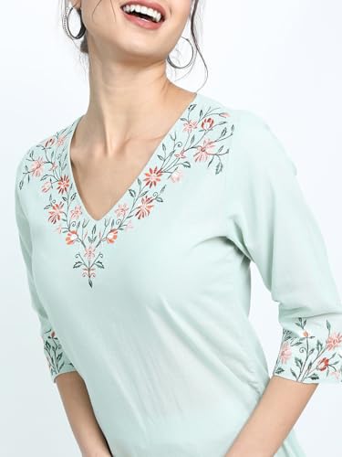 Image of Vishudh Women's Kurta | Regular Fit | Trendy Ethnic Top for Everyday Comfort