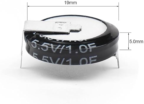ZYAMY 2pcs 5.5V 1.0F Super Farad Capacitors H-Type Button Capacitor High Energy Low Resistance High Consistency for Consumer Electronics Toys
