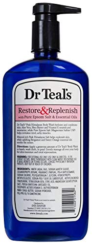 Dr Teal's Body Wash Variety Gift Set (2 Pack, 24Oz Ea.) - Relax & Relief Eucalyptus & Spearmint, Restore & Replenish Pink Himalayan - Pure Epsom Salt & Essential Oils Ease Pain & Stress #TOP2