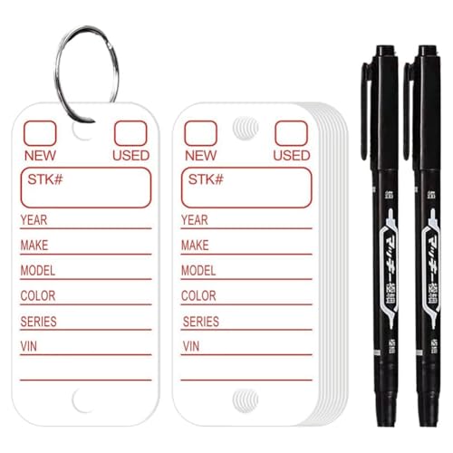 Qezodsx Étiquettes en PVC avec Étiquettes et Anneaux, Étiquettes de Clés de Voiture pour L'Organisation, les Identificateurs et les Étiquettes à Bagages...