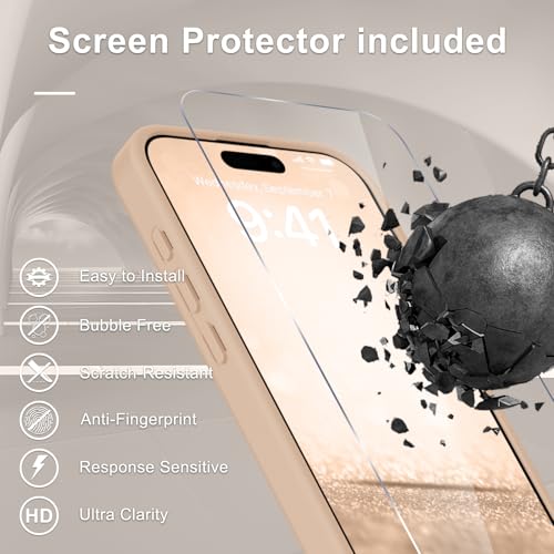 Image of YENAPOON for iPhone 17 Pro Case, Matte Magnetic Phone Cover [with 1 Screen Protector] [Support for MagSafe] [Shockproof Military Grade Protection] Translucent Frosted Back, Coral Pink