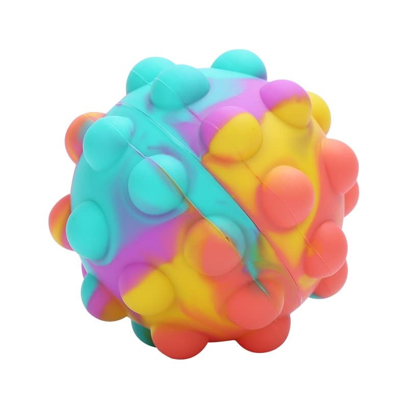 VGRASSP Pop It Fidget Sensory Toys, Stress Relief Silicone Pressure Relieving Toys, Squeeze Toys Novelty Gifts for Kids Color as Per Stock (Stress Pop it Ball) - Image 3