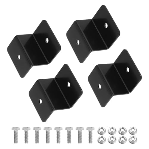 QUARKZMAN 4 Pièces Équerre en Forme de Z, 30mm Supports de Panneaux Solaires en Alliage d'Aluminium Supports Légers en Z de Panneaux Solaires avec Écrous et Boulons pour Toit RVs, Noir