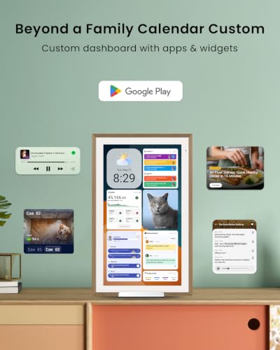 Image of Apolosign 15.6-inch Digital Family Calendar, No Subscription Fee, Smart Wall Planner with Calendar Sync, Chore Chart & Touchscreen Display for Busy Families, Dual Mode, with Stand (Teak)