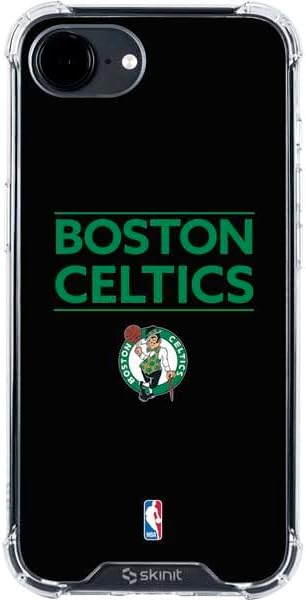 Skinit Clear Phone Case Compatible with iPhone 16e - Officially Licensed NBA Boston Celtics Black Secondary Logo Design