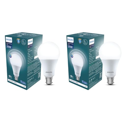 Image of Philips 25W Motion Sensor LED Bulb | Cool White 6500K | B22 Base | Auto On /Off Sensor Light | Energy Efficient & Hands-Free Lighting | Pack of 2