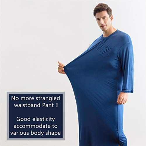 7 VEILS Men’s Night shirt Nightwear Comfy Big & Tall Short Sleeve Henley Sleep Shirt Tops Nightgown4