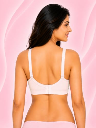 Image of SONA Super Fit Everyday Non Padded Side Support Cotton Full Coverage Bra for Women with Transparent Strap Plus Size Bra