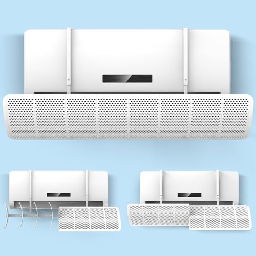 Eastbury エアコン風よけ 吊り下げ式 エアコンカバー 【8枚独立ウィンデージ・風向き180°調整】ルーバー 直風対策 風よけカバー 分節式 風よけ 全機種適用 風よけカバー 壁掛け 省エネ 穴あけ不要 取付簡単 軽量 頑丈 落下防止 風向き調整 結