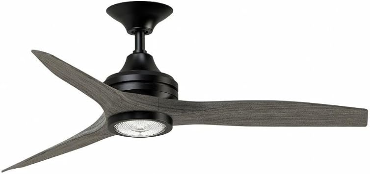 Fanimation Fans FP6721BBL-48WE-LK Spitfire - 3 Blade Ceiling Fan with Light Kit-13.7 Inches Tall and 48 Inches Wide, Finish Color Black, Blade Color Weathered Wood