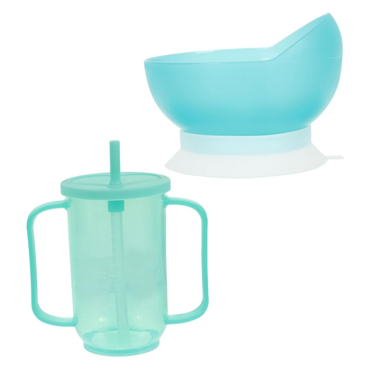UTHCLO Nursing Cup and Bowl Set for Elderly Care Liquid Diet Cup with Suction Bowl for Disabled Patients Spill Proof Feeding for Bedridden Individuals