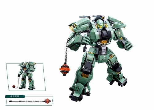Sluban P.R. Mecha Building Set, 542 Pieces, Ages 8-14, Military Robot with Chain Weapon, Green and Black, M38-B1153 - Image 4