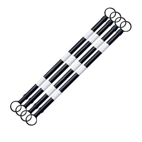 Barre de cônes de signalisation télescopiques lot de 4 barrières blanches et noires