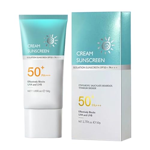 Protector Solar en Loción | Crema Solar Natural Con Protección UVB UVA 50g Resistente Al Agua - Cuidado Facial No Graso Sin Efecto Para Uso Diario En Rostro Femenino