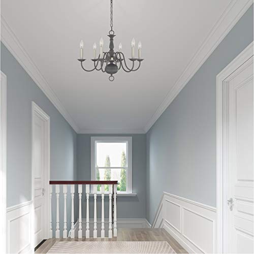 Image of Livex Lighting 6-Light Chandelier, Scandinavian Gray