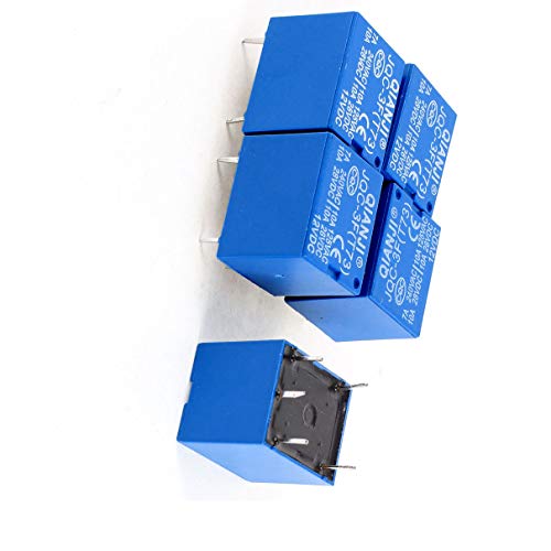 Aexit 5pcs Blue Relays PCB Mount DC 12V SPDT 5 Pin Mini Power Accessory Power Relay JQC-3F(T73)