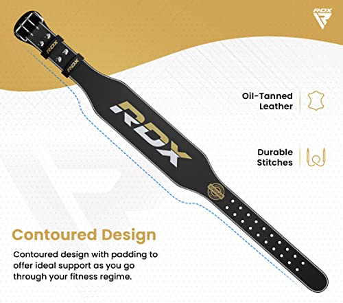 Rdx Weight Lifting Belt For Fitness Gym - Adjustable Leather Belt With 4” Padded Lumbar Back Support - Great For Bodybuilding, Functional Training, Powerlifting, Deadlifts Workout & Squats Exercise #TOP5