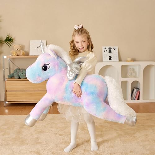 Earthsound 2236555 Giant Unicorn Stuffed Animal Plush Toy,Large Winged Unicorn Jumbo 43 Inch Big Size Soft Toys,Cute Huge Plushy Fluffy Fat Plushie,Gifts thumb #5