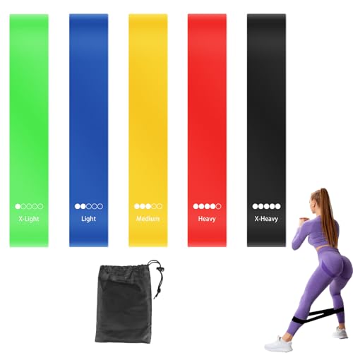 5 bandas de resistencia de látex natural, para el desarrollo muscular, pilates, yoga y fitness
