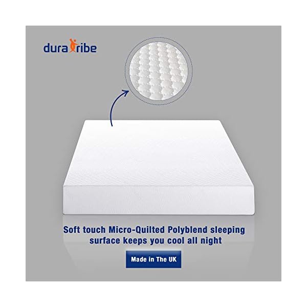 DuraTribe Golden Sleep Smart Memory Foam Mattress |15cm| Firm Comfort Orthopaedic | Zipped Removable Washable Soft Micro Quilted Cool Breathable Cover - Image 5