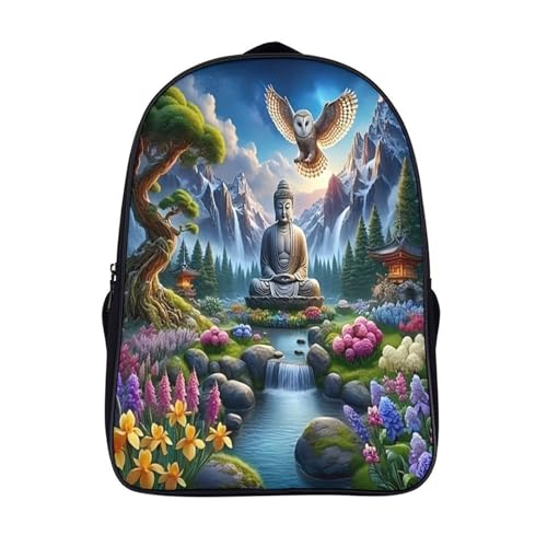 Sac d'école unique imperméable hibou sac à dos de loisirs 2 compartiment