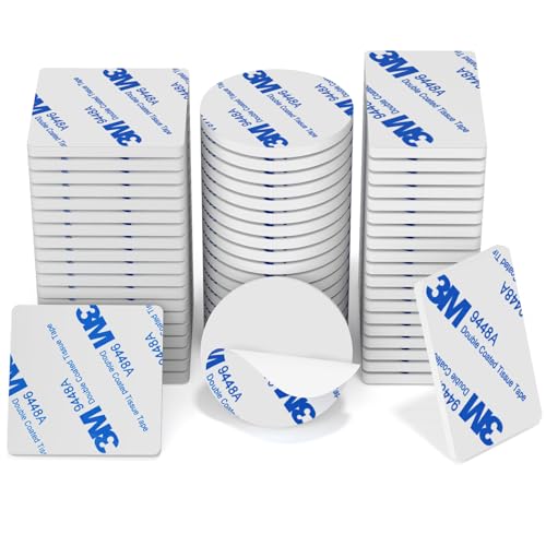 HOMMAND Adhesivo Doble Cara, 60 Piezas Almohadillas Adhesivas 3M Extrafuerte, Pads Adhesivo Cinta Adhesiva Doble Cara Espuma, Rectángulo & Cuadrado & Redondo, para Hogar Oficina Coche
